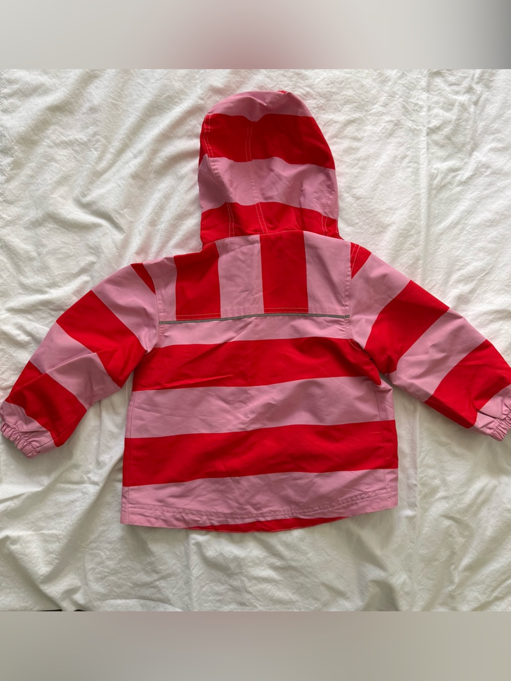 Hanna Andersson Pink and Red Striped Top Raincoat VGUC - Picture 2 of 6
